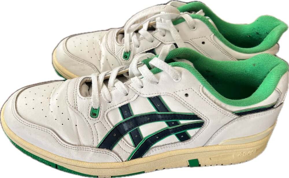 Asics EX89 Size 11 White Midnight Navy Green Basketball